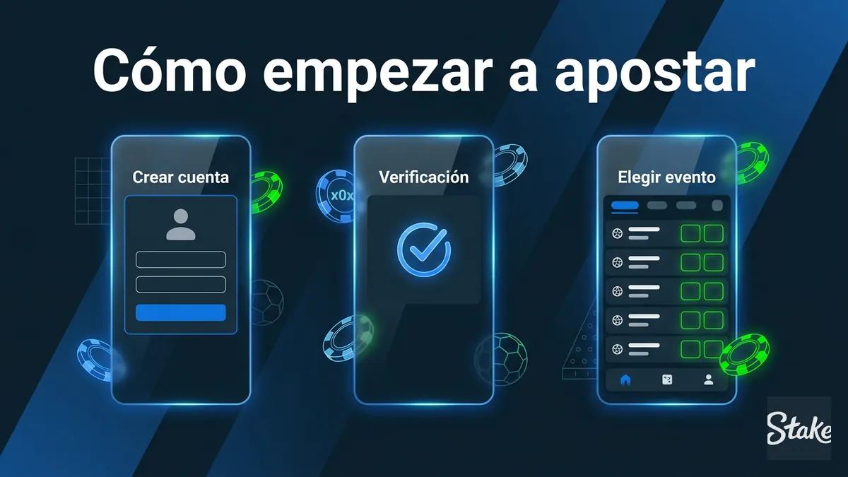 Pasos para empezar a apostar en Stake desde Chile: cuenta, verificación y primer boleto