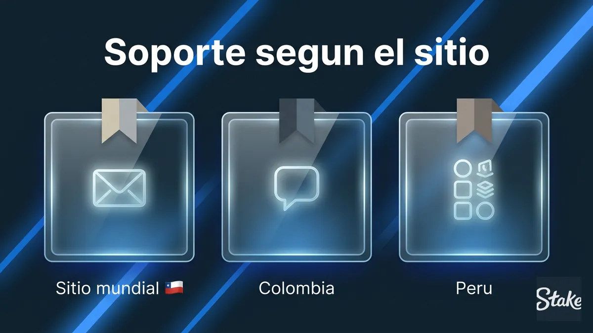 Comparacion de canales de soporte de Stake global, Colombia y Peru para usuarios en Chile