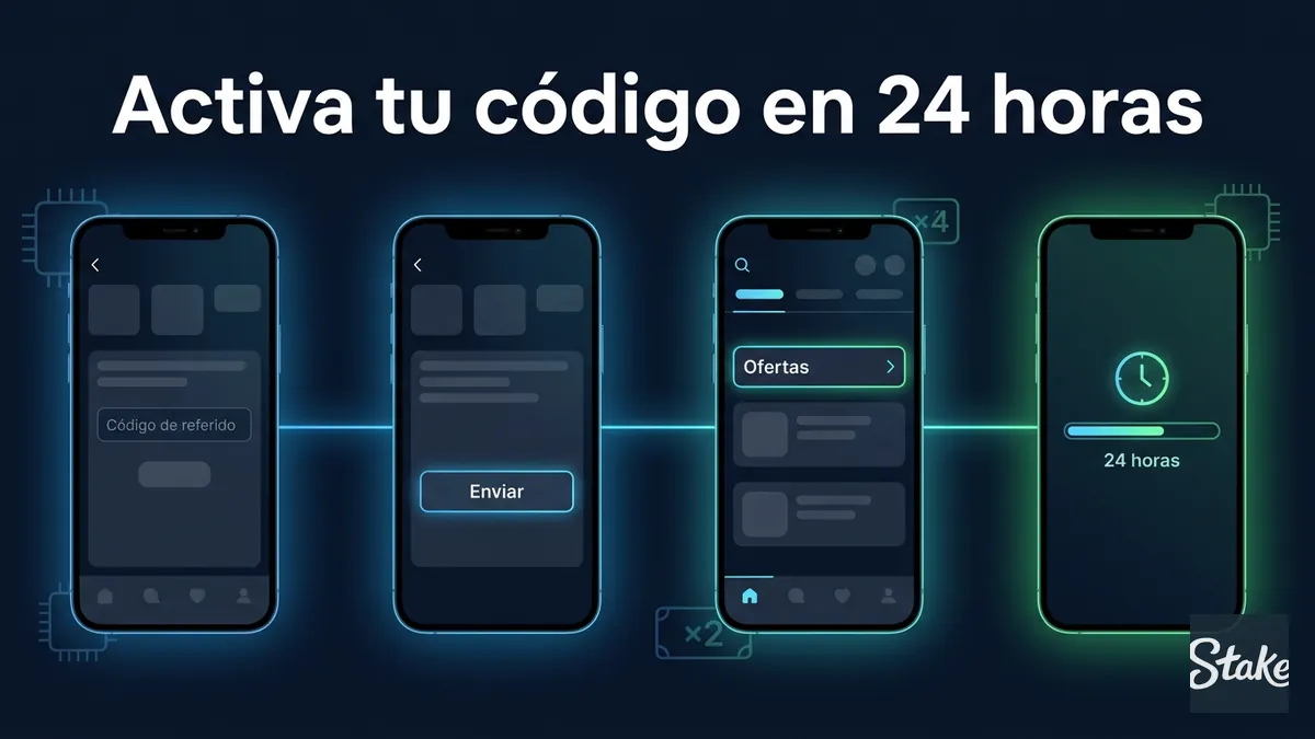 Pasos para activar el código de referido y el Rakeback de Stake Chile dentro de 24 horas