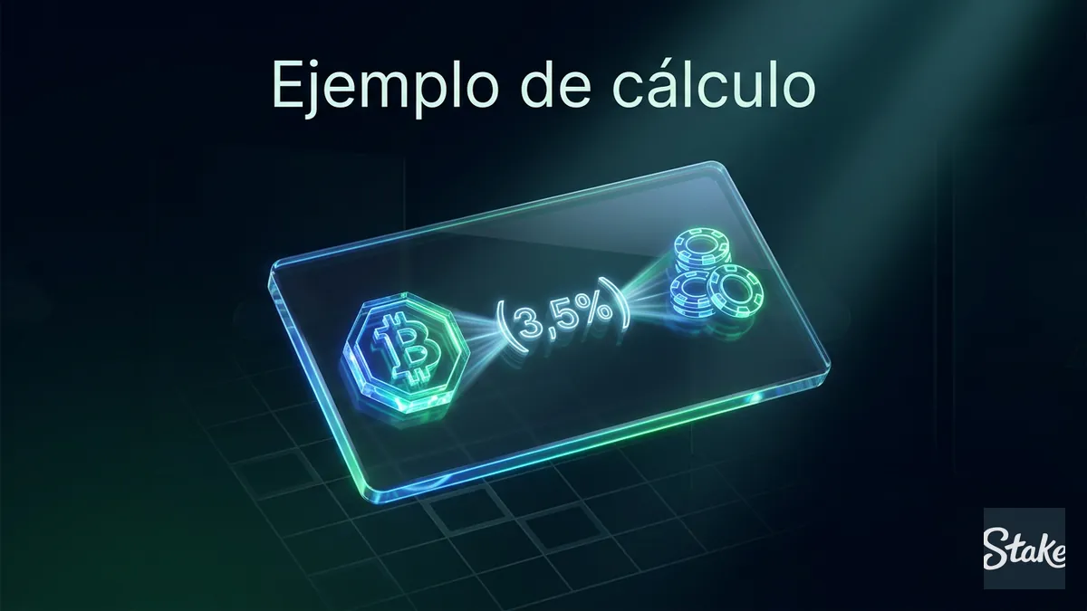 Ejemplo oficial de cálculo del Rakeback: 3,5% del margen de la casa en Stake Chile