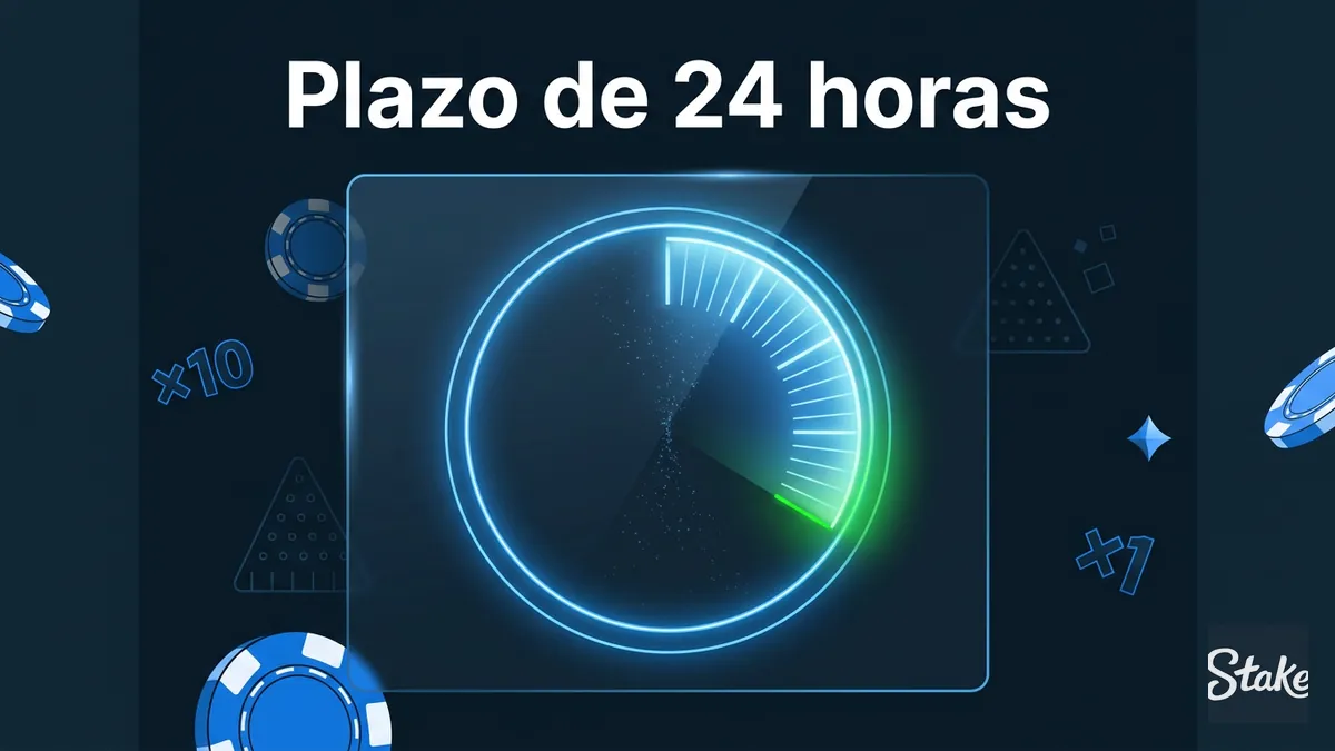 Reloj luminoso que representa el plazo de 24 horas para activar el código de referido en Stake Chile