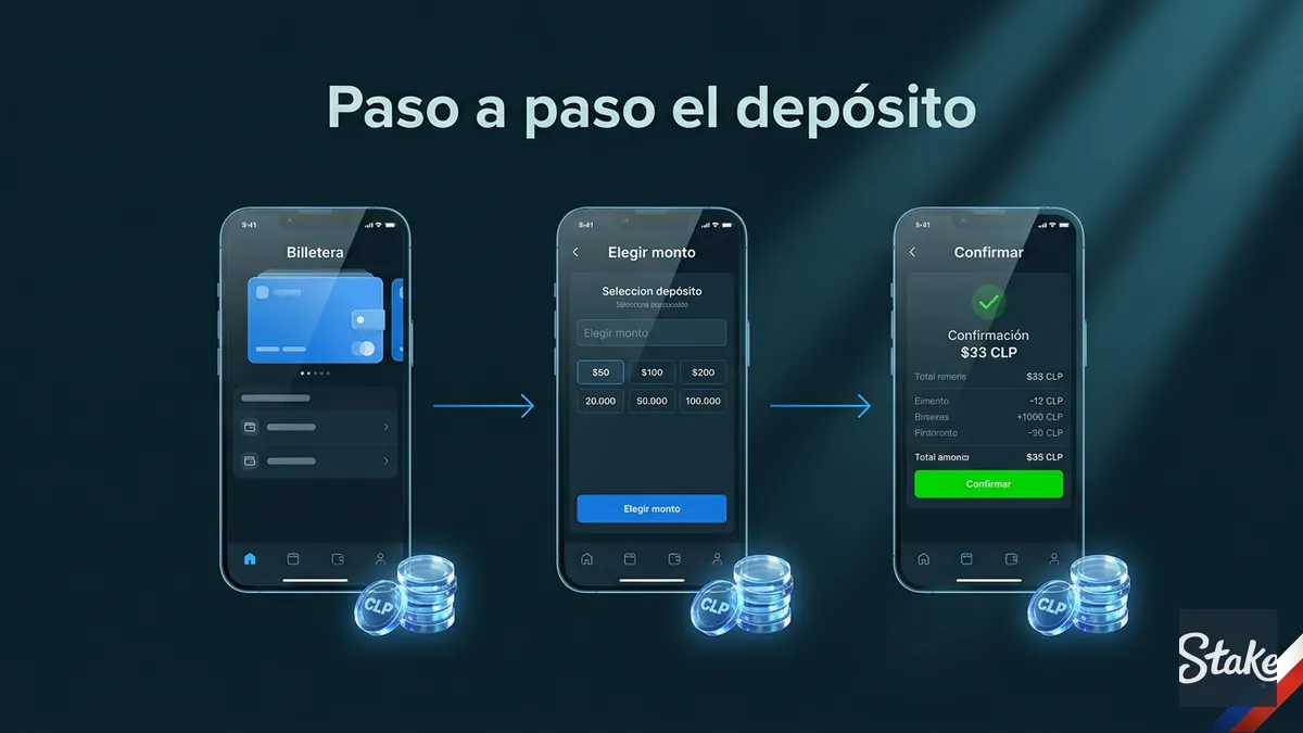 Pasos para depositar en Stake desde Chile: billetera, monto y confirmación