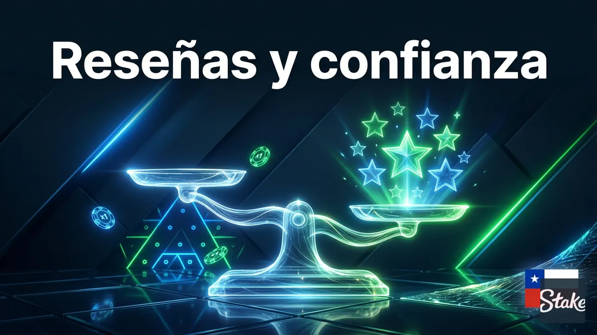 Balanza y estrellas que representan el análisis honesto de reseñas sobre Stake