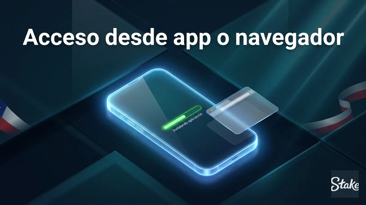 Comparación de acceso a Stake desde la app móvil o el navegador de escritorio